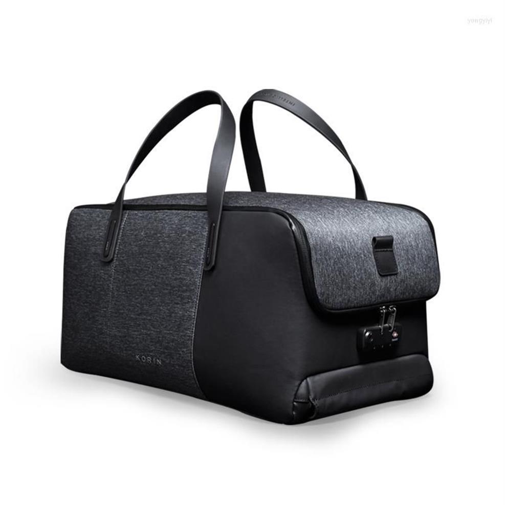 Duffel Bags Korin Design Flexpack Go Anti-Poft Duffle Bag Män reser USB laddningsbar vikbar axelhandväska vattentät Lugg285f