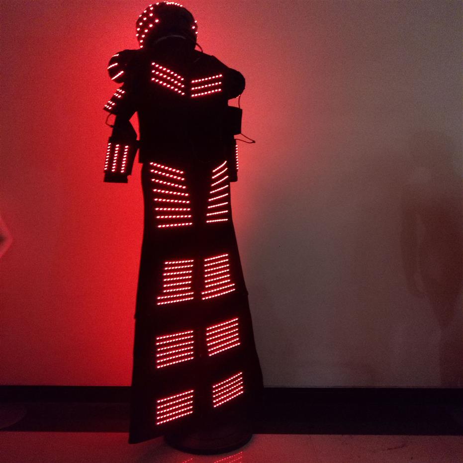 Costume robot LED lato Doule David Guetta Vestito robot LED illuminato kryoman Robot Taglia colore personalizzato255n