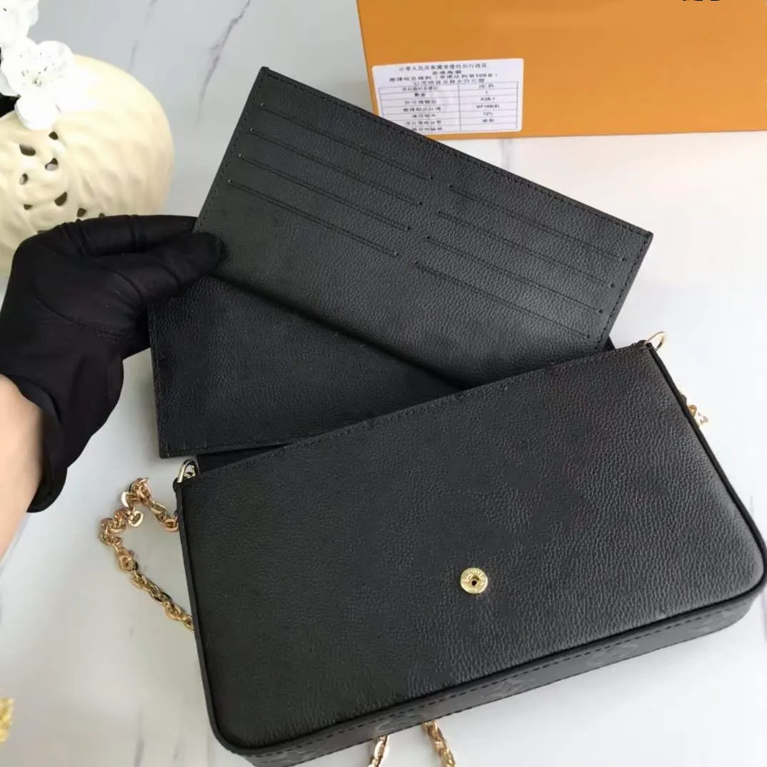 M61276 Designer 10A Women luxurious Purse Multi Pochette Felicie Chain Shoulders Wallet With Box 3 in 1 Ladies Flap Bag High Gold Chain