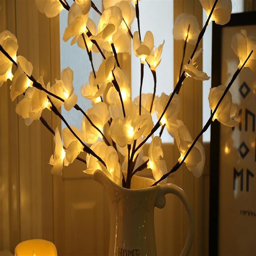 Phalaenopsis branche d'arbre lumière florale lumières maison fête de noël jardin décor Led ampoule maison décorative fausses fleurs # srn224o