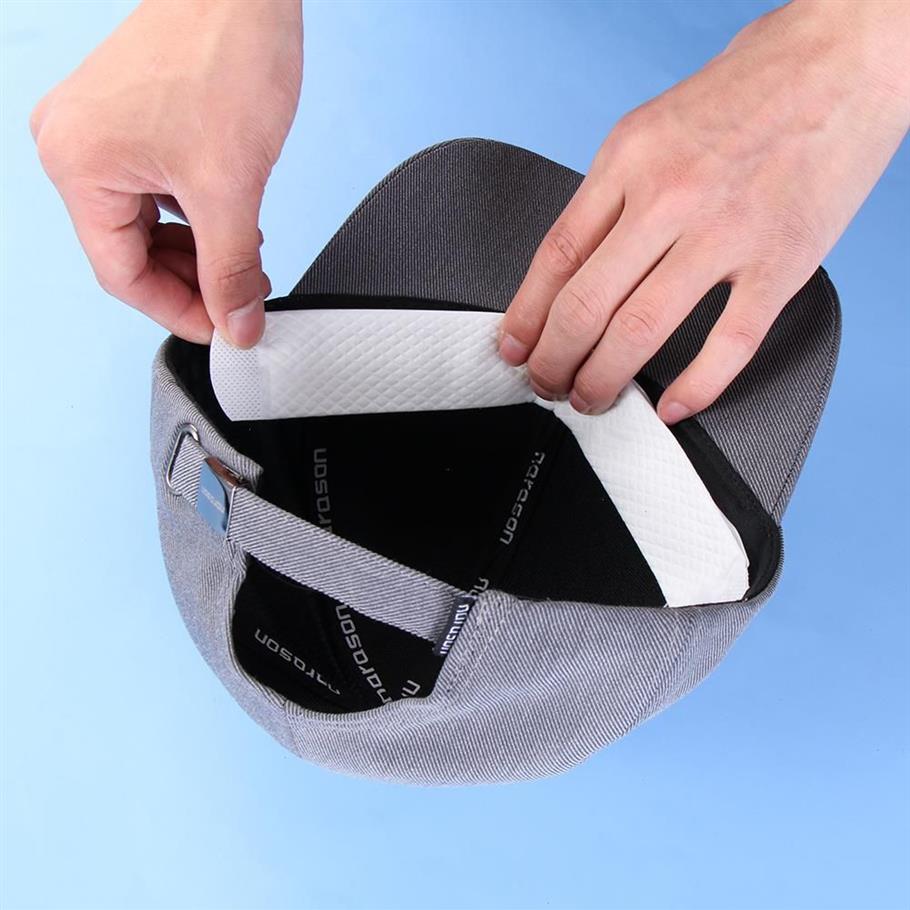 10 pçs chapéu descartável anti suor almofadas invisível anti-sujo boné de beisebol absorvente adesivos tira vara liner231k