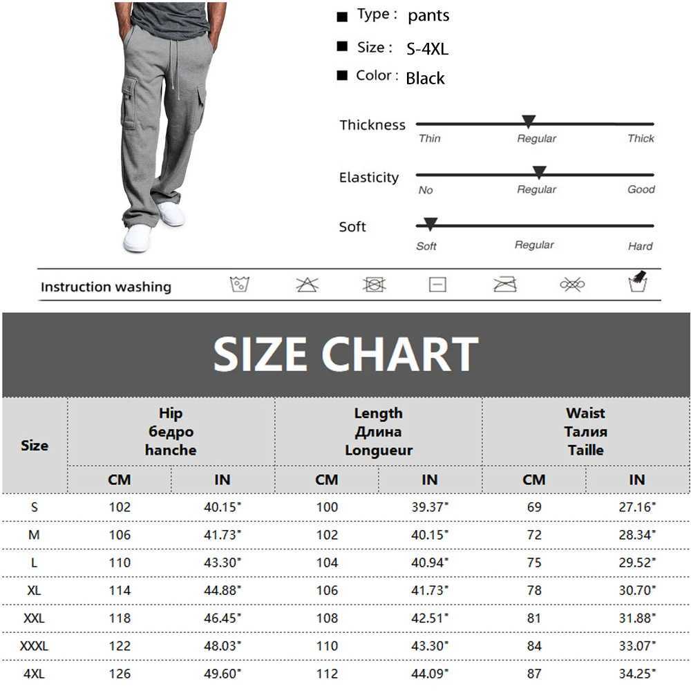 Pantalon masculin pour hommes Pantalons de sport adaptés aux joggeurs droits dans les sports et les vêtements de rue pantalon à cordon surdimensionné pour hommes