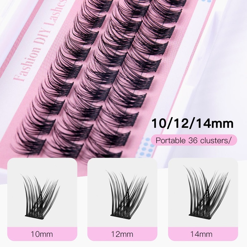 DIY Cluster Lash Kit Segmented Eyelash Extension Individual Lashes Mix Length Soft Natural False Eyelashes Cruelty Free With Eyelash bond and seal