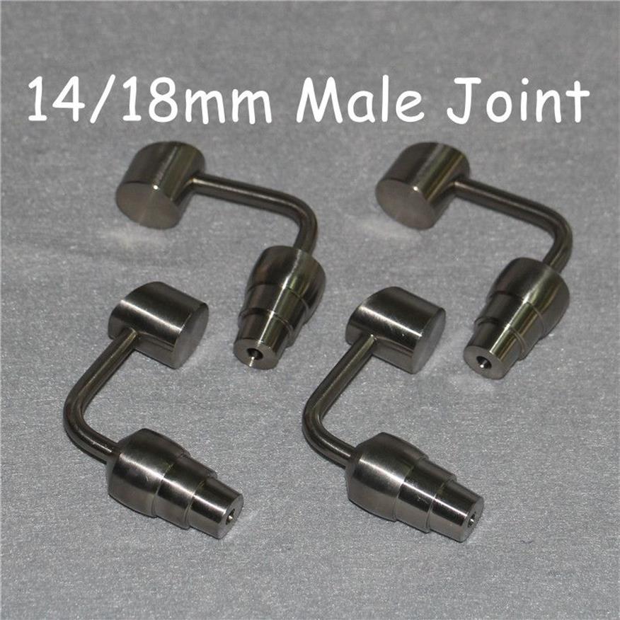 90° Bucket Domeless bar Titanium Nails 10mm 14mm 18mm Male Female Gr2 Titanium Nail Dabber Tool for Oil Rigs Glass Bong silicone n186D