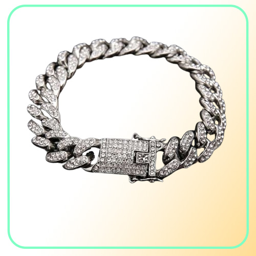 2020 Bracelets en argent en or bijoux diamant iced out Miami Cuban Link Chain Bracelet Mens Hip Hop Jewelry4768511