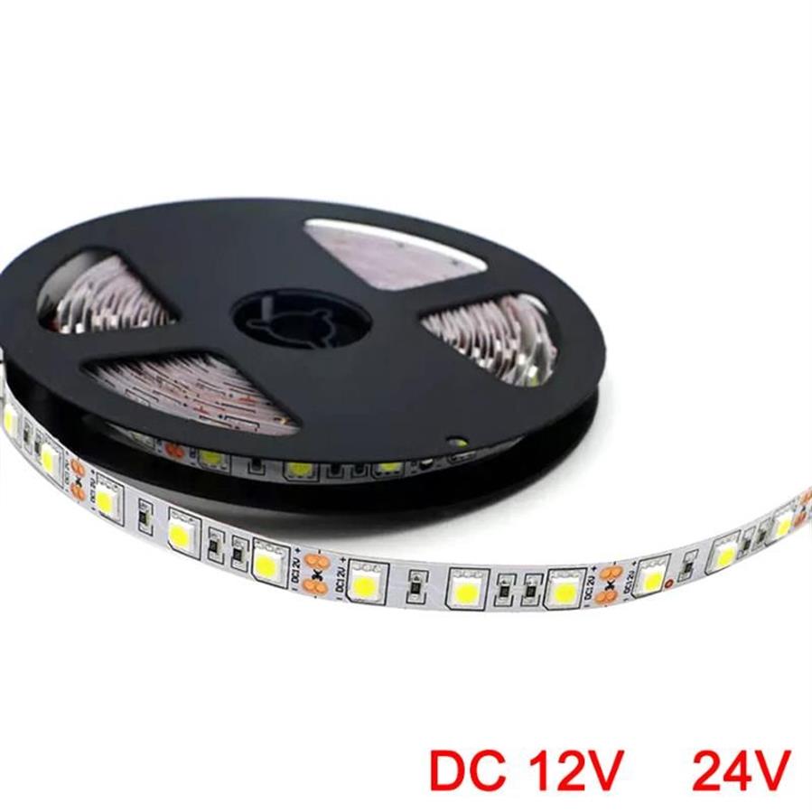 Bandes bandes 12v 24v rubans smd 60leds m LEDstrip Light Flexible DC 5 m 12 24 V volt étanche du ruban de lampe de la lampe TV LED319C