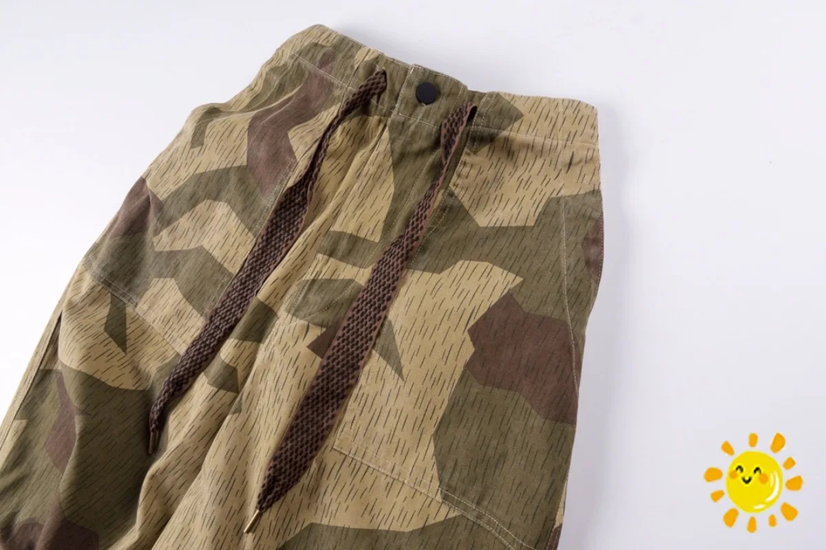 24SS High Street Camouflage Pants Men Women Army Green Pants Drawstring Trousers