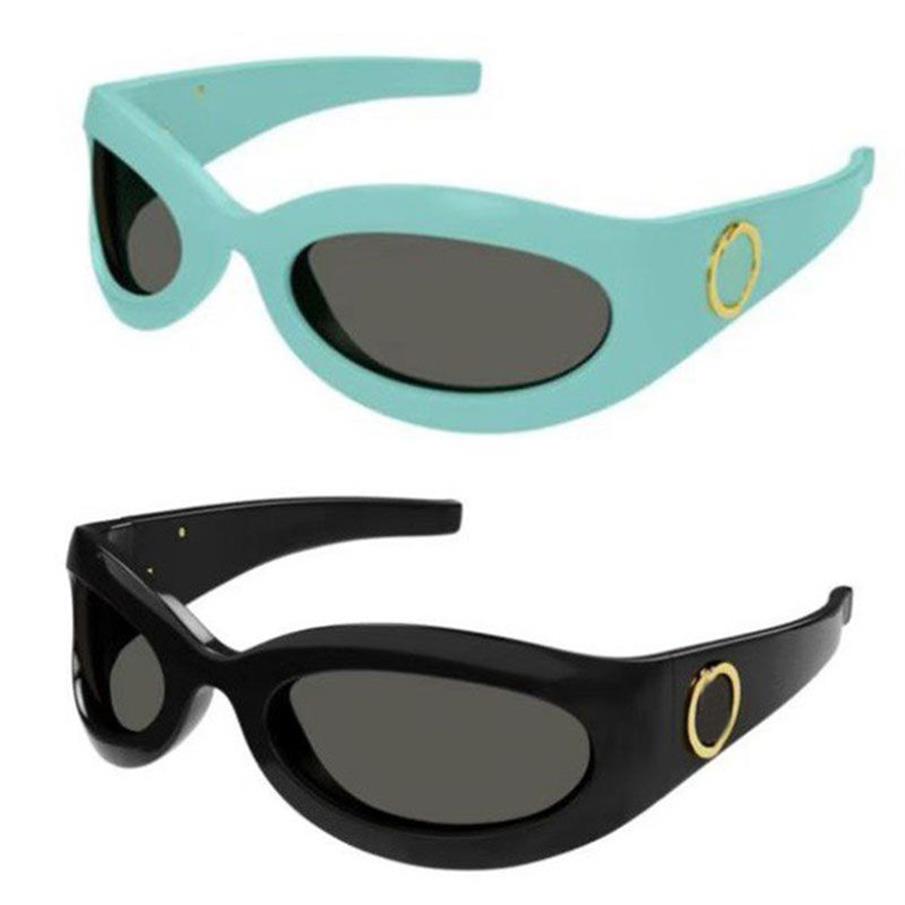 Projektanci mężczyźni i kobiety okrągłe okulary przeciwsłoneczne 1247 UV Ochrona Moda Przywróć Prim Oval Full Frame Kieliszki Losowe pudełko GG1247S174O