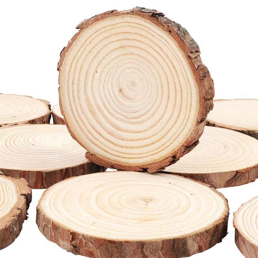 Christmas Decorations Natural Wood Slices 3 5-4 0 Inches Round Circles Unfinished Tree Bark Log Discs For Crafts Ornaments D2386