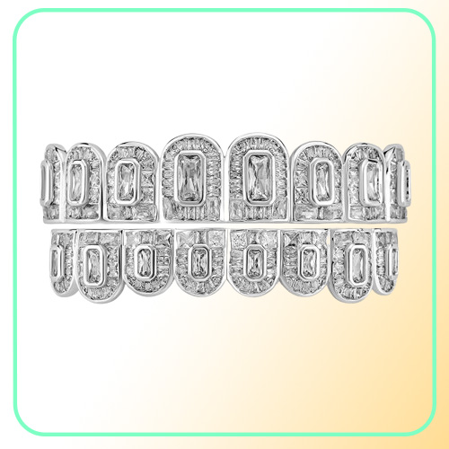 New Hip Hop Teeth dents grillz cuivre zircon cristal dents grillz grills halloween bijoux entier pour le rappeur de rap me6690679