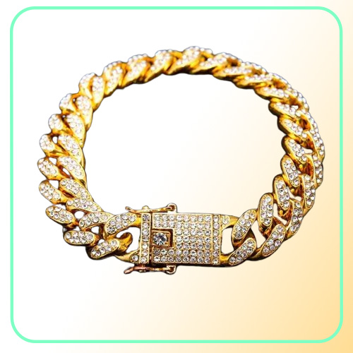 2020 Gold Silver Bracelets Bijoux Diamond Iced Out Miami Cuban Link Chain Bracelet Mens Hip Hop Jewelry6970746