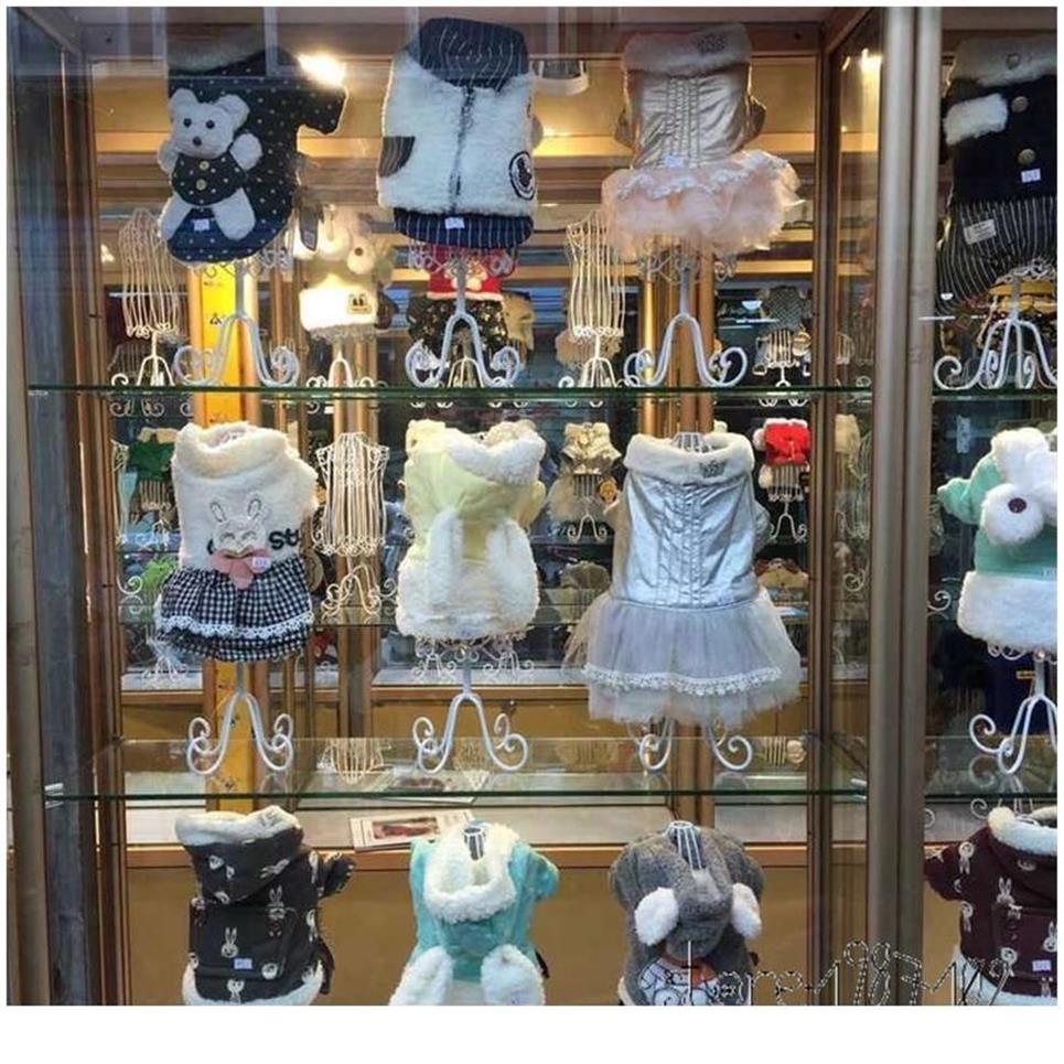 Wieszaki na modne metalowe ubrania z psa psa stojak atrakcyjne wieszaki manekiny Model do sklepu zoologicznego