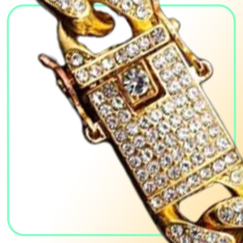 2020 Gold Silver Armbanden Sieraden Diamant Iced Out Miami Cuban Link Chain Bracelet Mens Hip Hop Jewelry8922135