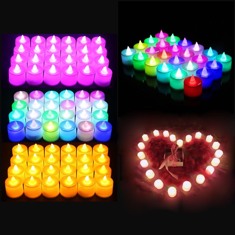 شموع عيد ميلاد الأضواء الإبداعية LED LID Party الأضواء الزخرفية الحب شمعة مصباح رومانسي في الهواء الطلق شمعة 2624