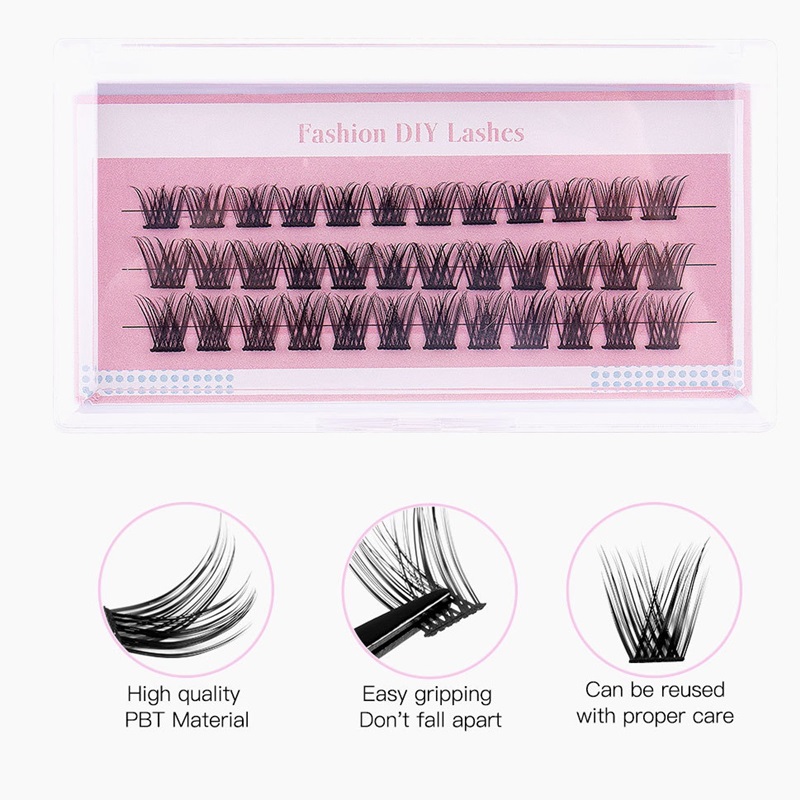 DIY Cluster Lash Kit Segmented Eyelash Extension Individual Lashes Mix Length Soft Natural False Eyelashes Cruelty Free With Eyelash bond and seal