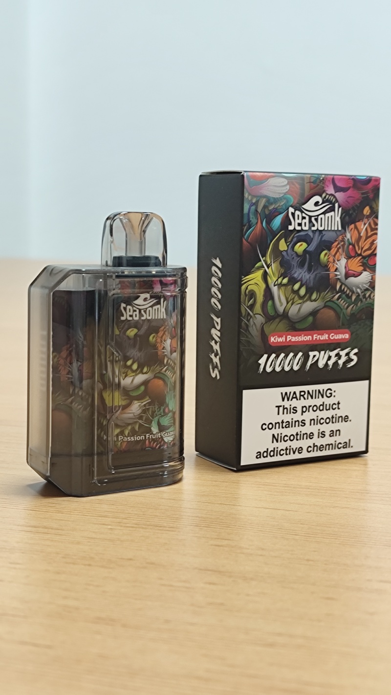 Original SEASOMK Crystal puff 10000 Vape descartável 0% 2% 5% E Cigarro Tipo-C Bateria recarregável caneta vape 15ml Capacidade Dispositivo Pod 12 Barra de sabores vs ELF BOX puff 12k 14k