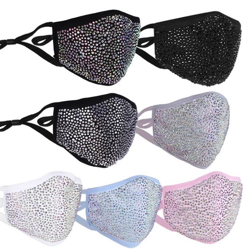 bling bling maschera di diamanti moda donna Maschera adulti colorata brillante maschere di design in cotone lavabile a prova di polvere i222A