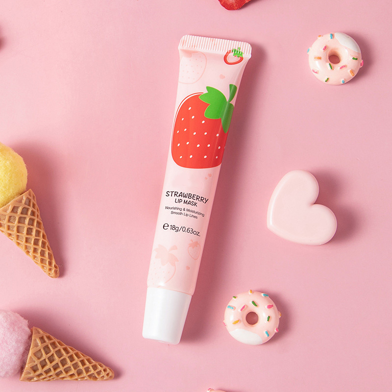 Långvarig fuktgivande läppmask Nourishing Lip Care Makeup Strawberry Lips Balm Hydrating Uppfriskande struktur Lätt att använda läppfärg