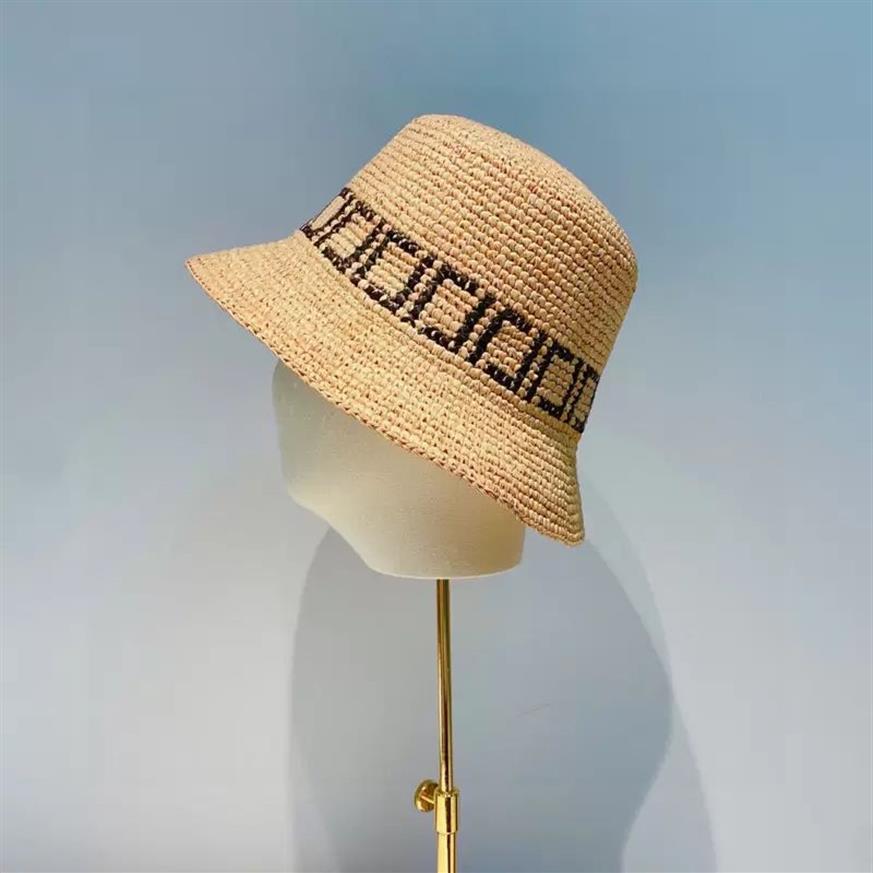 Designer Letter Bucket Hat For Women Mens Hatts Fashion Lafite Straw Cap Womens Buckets Casquette Caps Men F Hats Bonnet Beanie 2202606