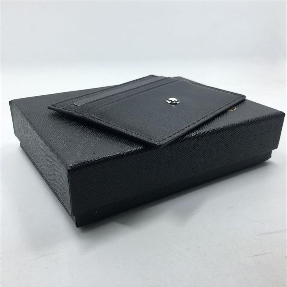 Black Genuine Leather Credit Card Holder Business Men High Quality Slim Bank Card Case 2017 New Arrivals Fashion ID Card Purse Fre3024