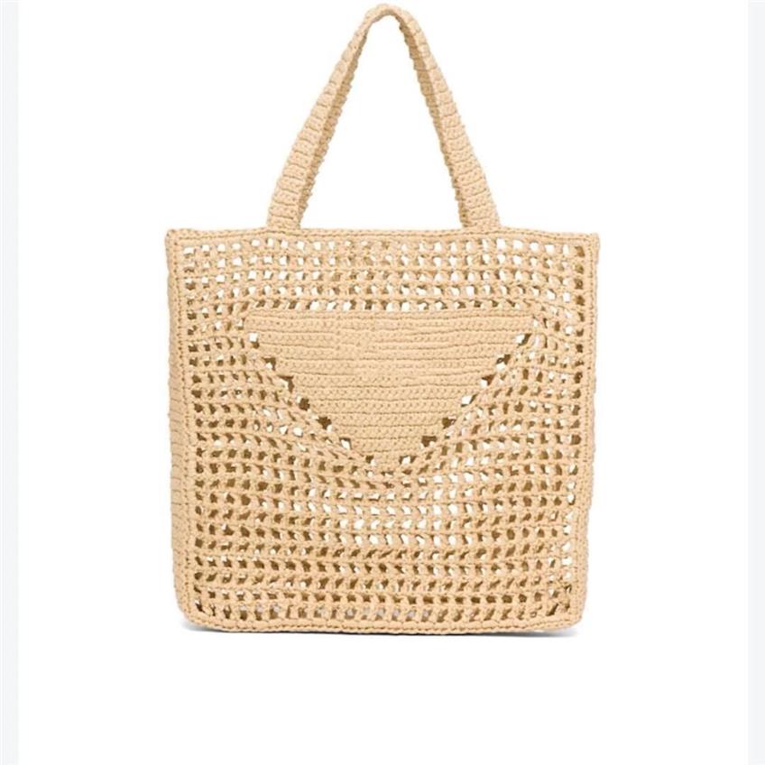 2023 Women Straw Shopping Bag Wine Coconut Fiber Tote Bags Ladies Summer Fashion Beach Crochet Pouch fashion handbags size33 38cm251m