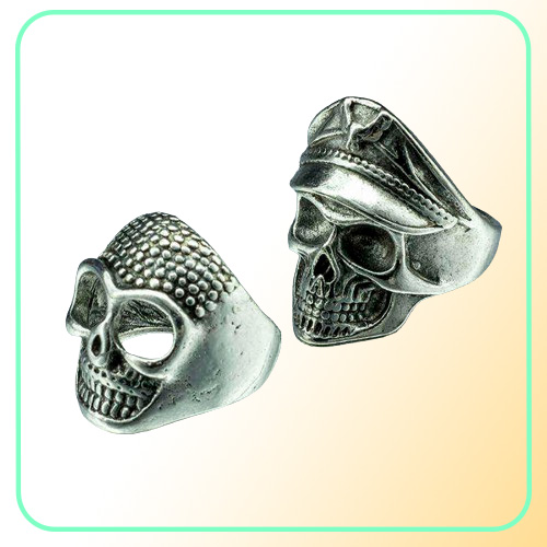 20 Stück Totenkopf-Ring, Punk-Vintage-Skelett-Ringe, Gold, Schwarz, Herren-Mischringe, Schmuck, ganze Menge, Party-Geschenk 2110121272227