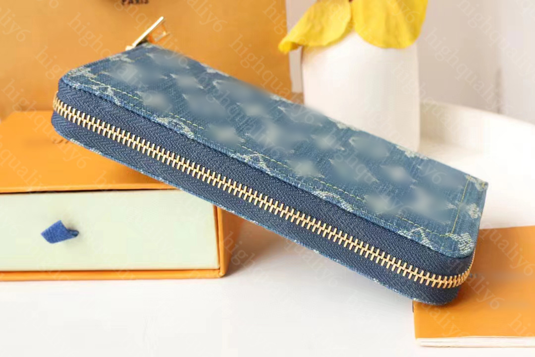 2023 New Jacquard Denim Wallet LL10A Mirror High Quality Card Bag Designer Coin Coin Wallet رائعة التغليف شحن مجاني