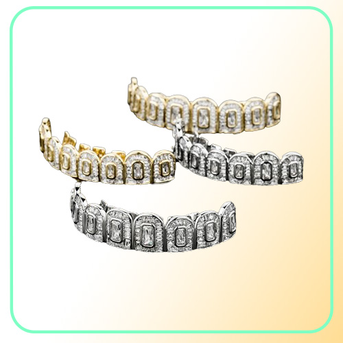 New Hip Hop Teeth dents grillz cuivre zircon cristal dents grillz grills halloween bijoux entier pour le rappeur de rap me6690679