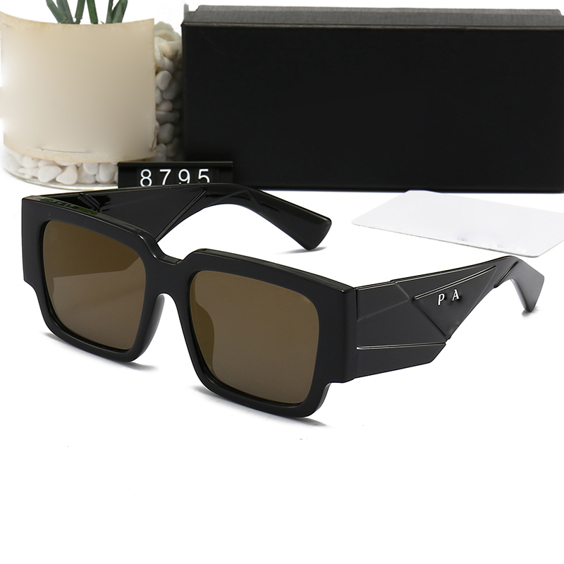 Occhiali da sole da donna con montatura quadrata spessa lettere di design personalizzate stampate occhiali casual e versatili esterni
