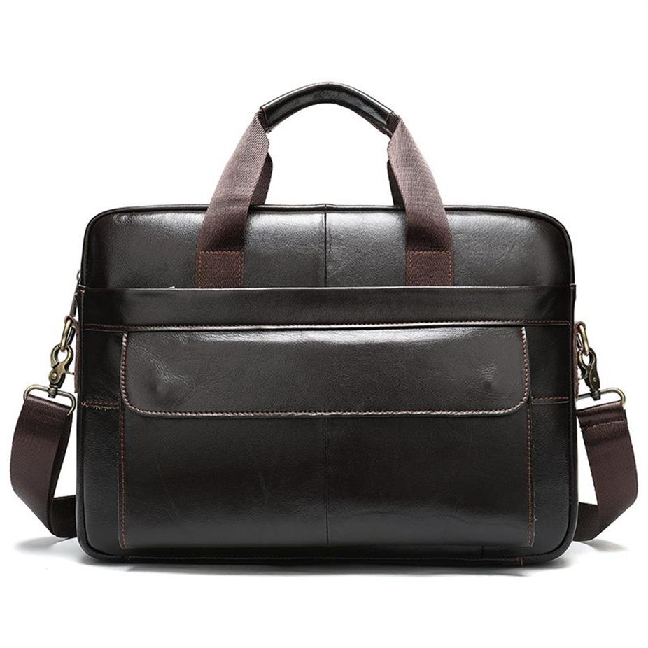 Westal Men's Briefcases Bagメンズの本物の革のオフィスバッグ