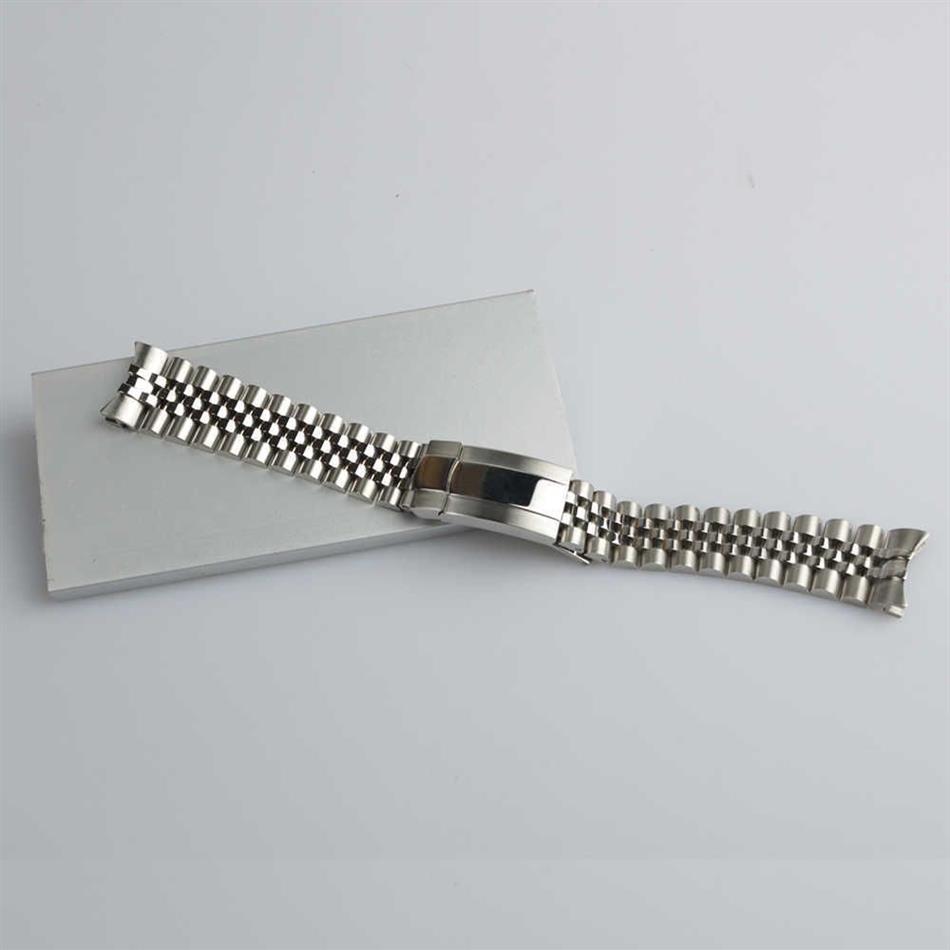 Links de parafuso sólido 316L de alta qualidade Jubileu de pulseira de faixa de faixa com fecho de prata de 20 mm para mestre ii203c