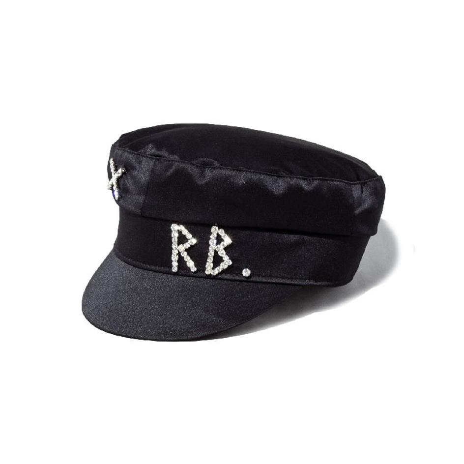 Eenvoudige strass RB Hat Dames Men Men Street Fashion Style Newsboy Hats Black Berets Flat Top Caps207s