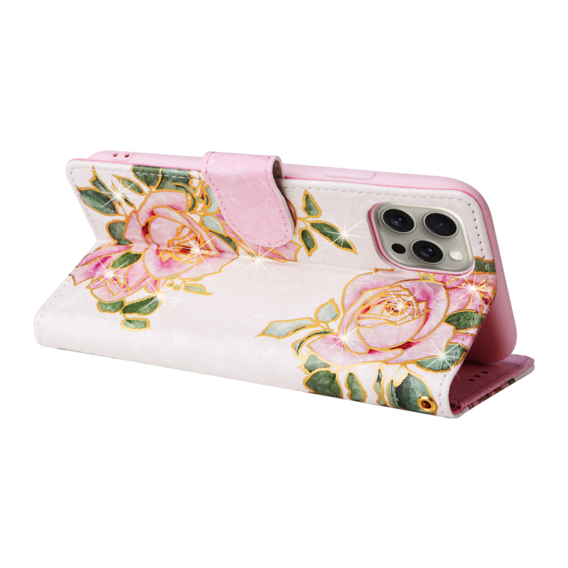 Luksusowy blask folio Flowe Telefon dla iPhone'a 15 plus 14 13 12 11 Pro Max Samsung Galaxy S24 Ultra stylowy brokat wielokrotne gniazda karty skórzane portfel Wspornik Wspornikowy