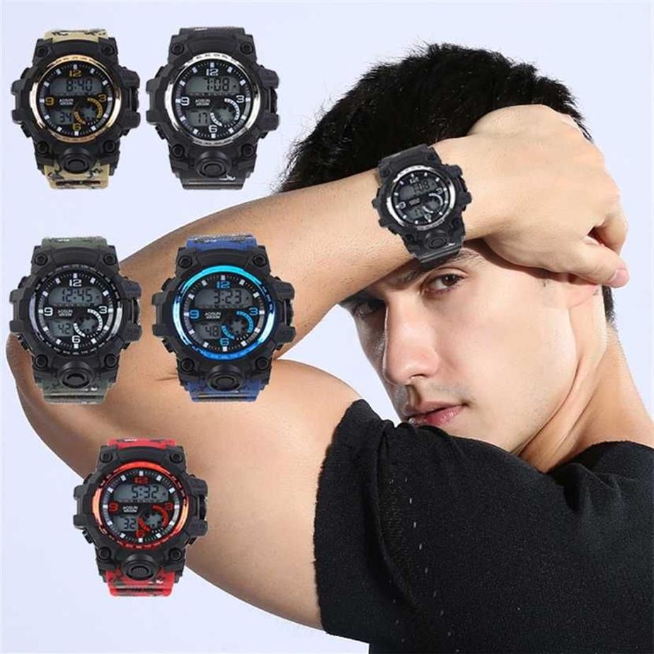 Outdoor 30-metrowy Waterproof Sports Men oglądaj parę mody wielofunkcyjne męskie elektroniczne zegarki LED do G stylu G THOCK 220121302C
