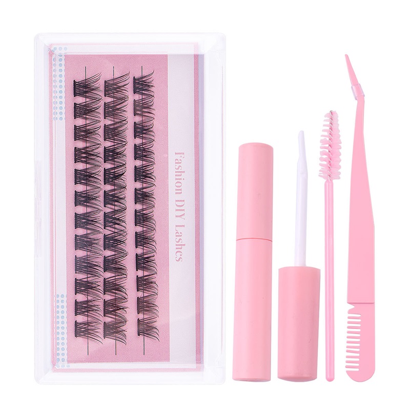 DIY Cluster Lash Kit Segmented Eyelash Extension Individual Lashes Mix Length Soft Natural False Eyelashes Cruelty Free With Eyelash bond and seal