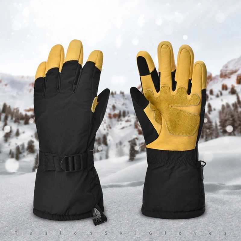 Лыжные перчатки Лыжные перчатки Зимние водонепроницаемые сноубордические снегоходы Лыжи Мотоцикл езда Теплые варежки Уличные защитные рабочие перчаткиL23118