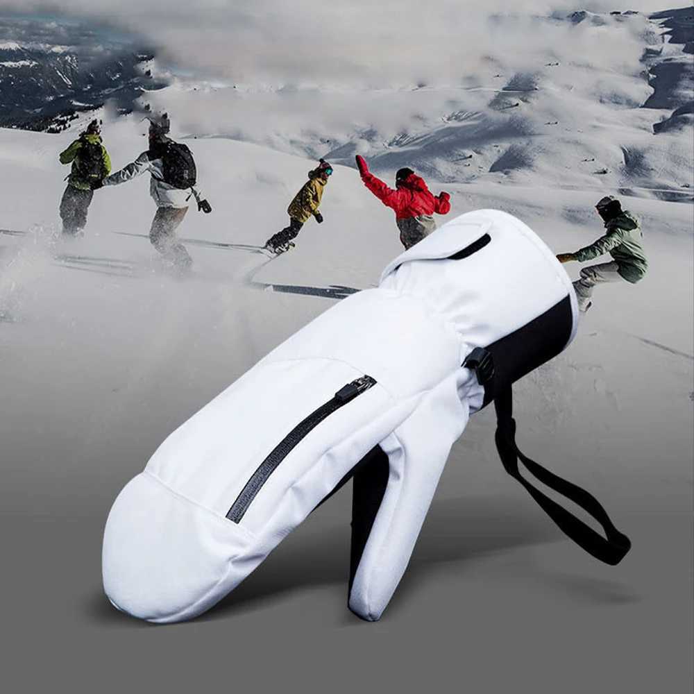Skidhandskar snowboardmittens vattentäta skidhandskar inre femfinger design pekskärm snöhandskar med blixtlåsväska för vinterskidor23118