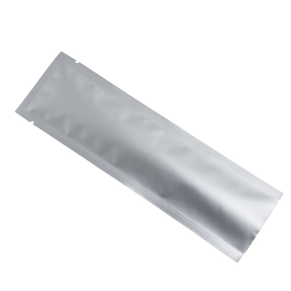 5 5 18 cm Matte Heldere Metallic Pakketzakken Door hitte afsluitbare Zakjes Doorschijnend Plastic Zuiver Aluminiumfolie Open Top Zakken 100 Stuks313g