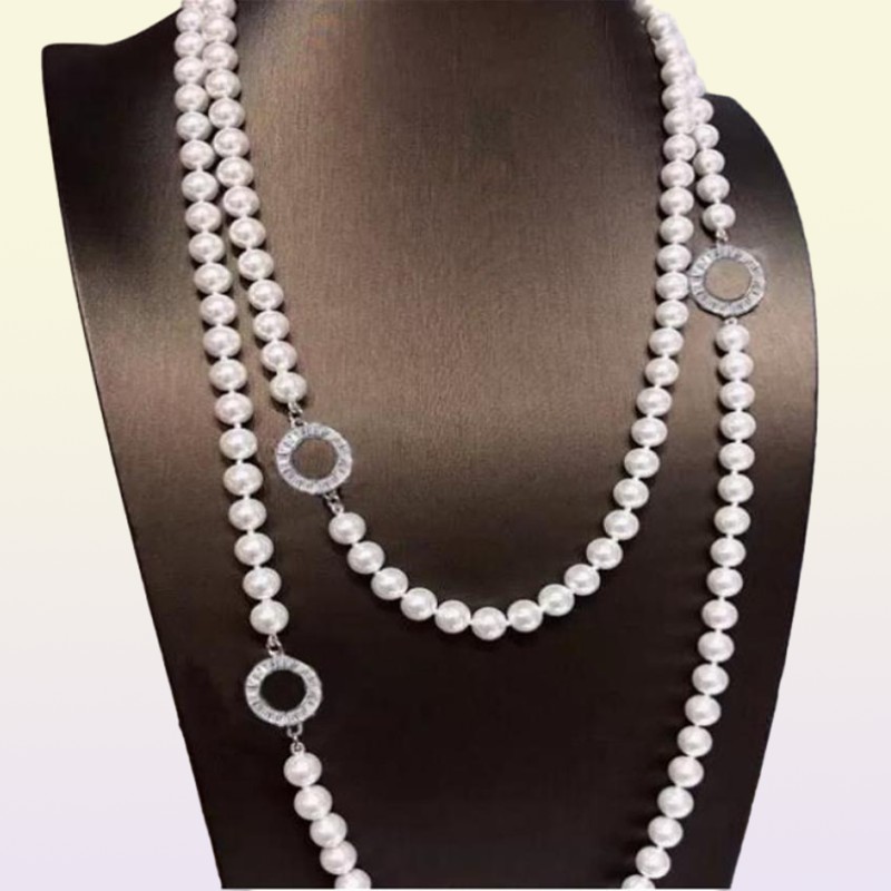 Gioielli di lusso moda lunga perla collana di perline maglione catena collane di perline con regalo di nozze in pietra44265416618461