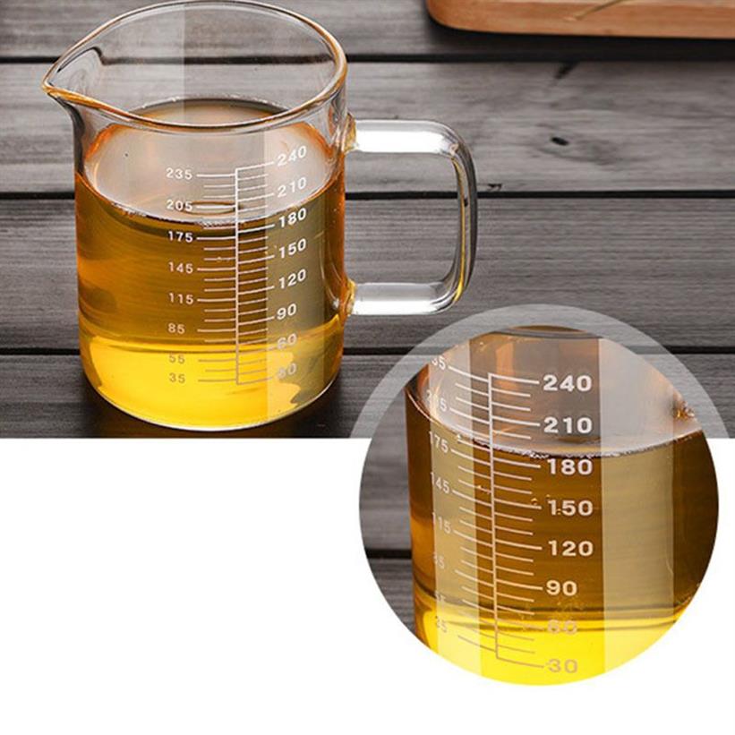 High Borosilicate Food Grade Glass Measuring Cup Pot Kettle Transparent Milk Cup Microwave Heatable Baking Kitchen Accessories 201251P