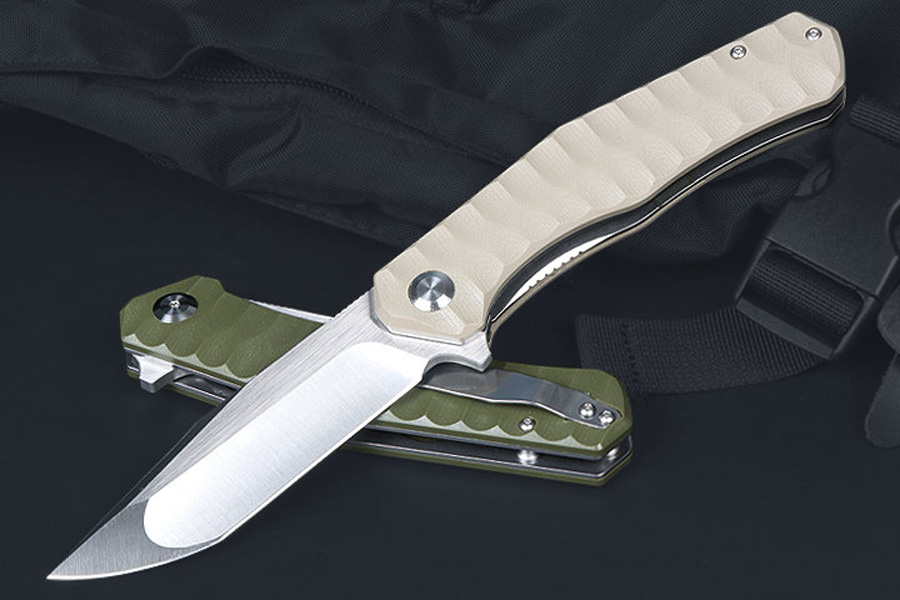 Couteau pliant de qualité supérieure M7685 Flipper D2 Satin Tanto Point Blade Finition CNC G10 avec poignée en tôle d'acier Roulement à billes Ouverture rapide Couteaux de poche EDC