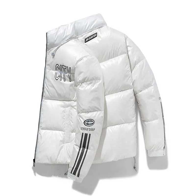 Parkas pour hommes hiver hommes en peluche épais chaud col montant veste pour hommes coupe-vent léger doudoune hommes décontracté imprimé veste manteau MaleL231209