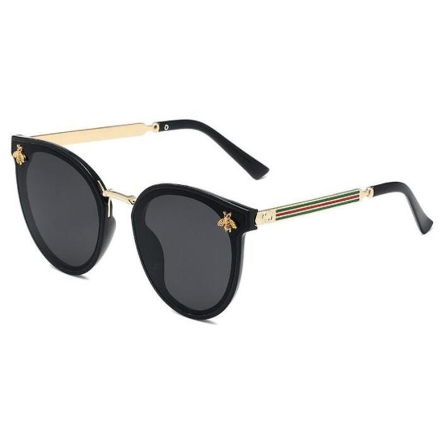 Classic round little bee Sunglasses brand designer UV400 glasses metal gold frame sunglasses men's and women's Mirror Su311V