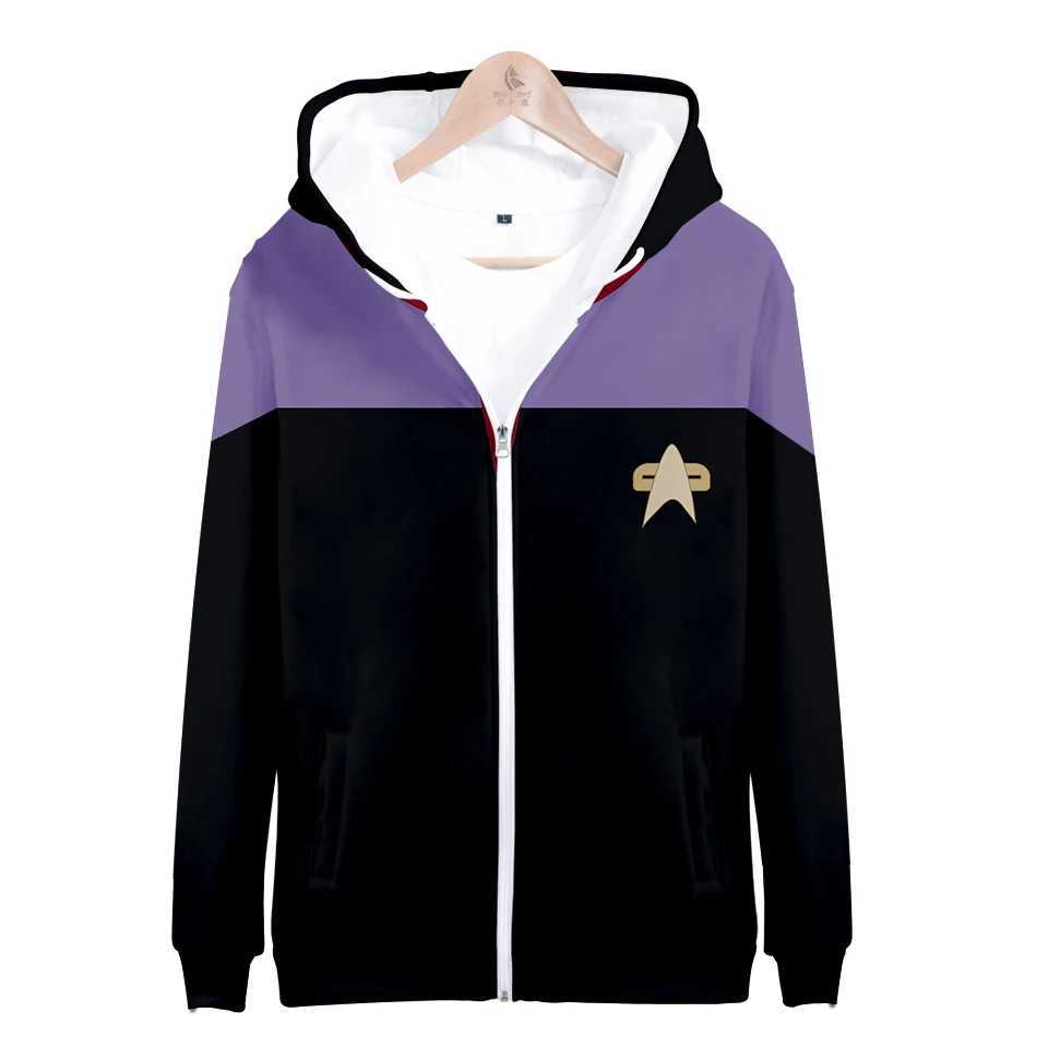 Heren Hoodies Sweatshirts Hot Movie Star trek Hoodies 3D Sweatshirts Rits Lange Mouw Kleding Star trek cosplay hoodie Plus Size voor mannen streetwearL231212