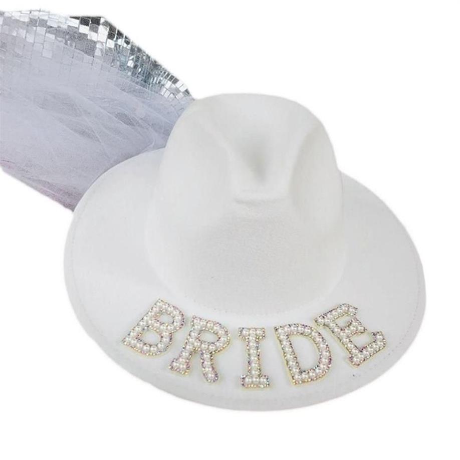 Berets White Elegant Cowgirl Hat Bride Wedding Po Costume Props Summer Outdoor Women Girl Western Style Cowboy Caps DXAABerets Dav2712