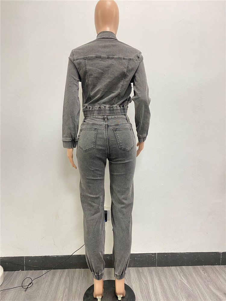 2024 Designer Denim Survêtements Deux Pièces Ensembles Femmes Automne Hiver Sweatsuits À Manches Longues Veste En Jean Pantalon Poches Jeans Vintage Tenues En Gros Vêtements 10427