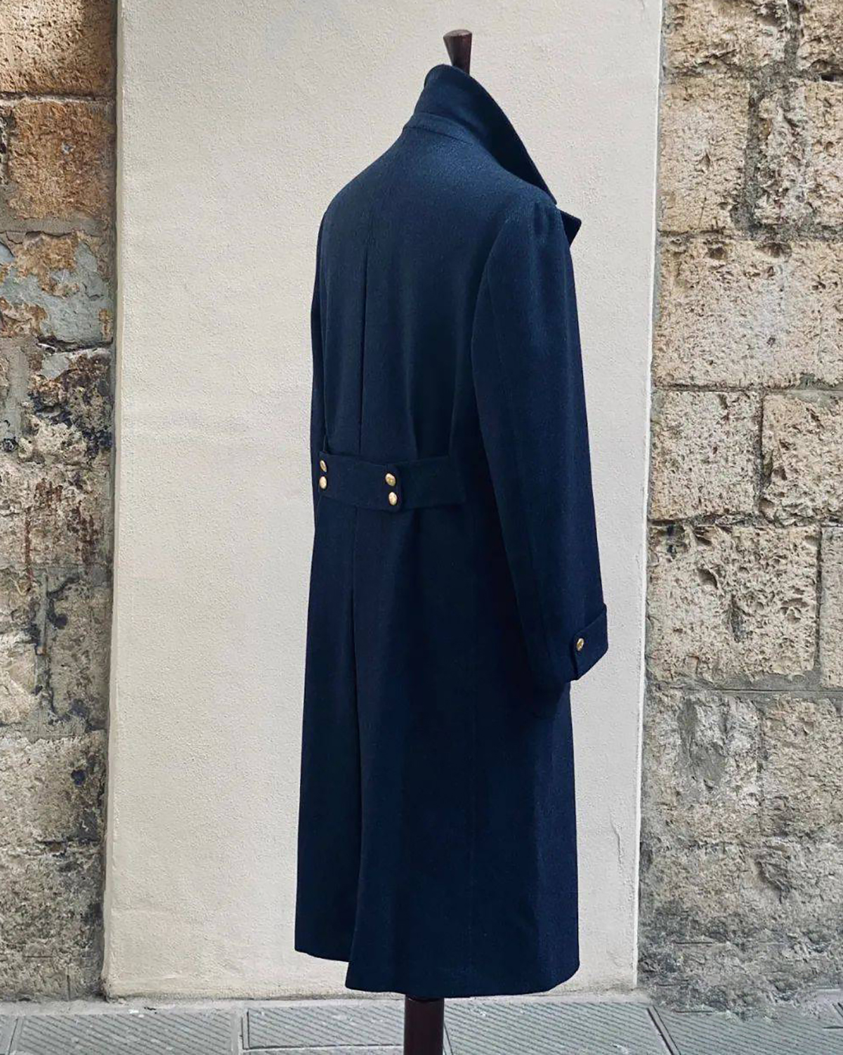 Manteau en laine épaisse pour hommes, bleu marine, à revers, manches longues, vêtements de marié, fête d'anniversaire, veste de défilé de mode