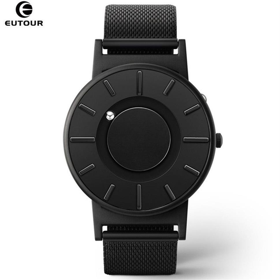 2018 Novo Estilo Relógio Masculino Eutour Bola Magnética Mostrar Inovar Relógios de Pulso Mens Nylon Strap Relógio de Quartzo Moda Erkek Kol Saati J193137