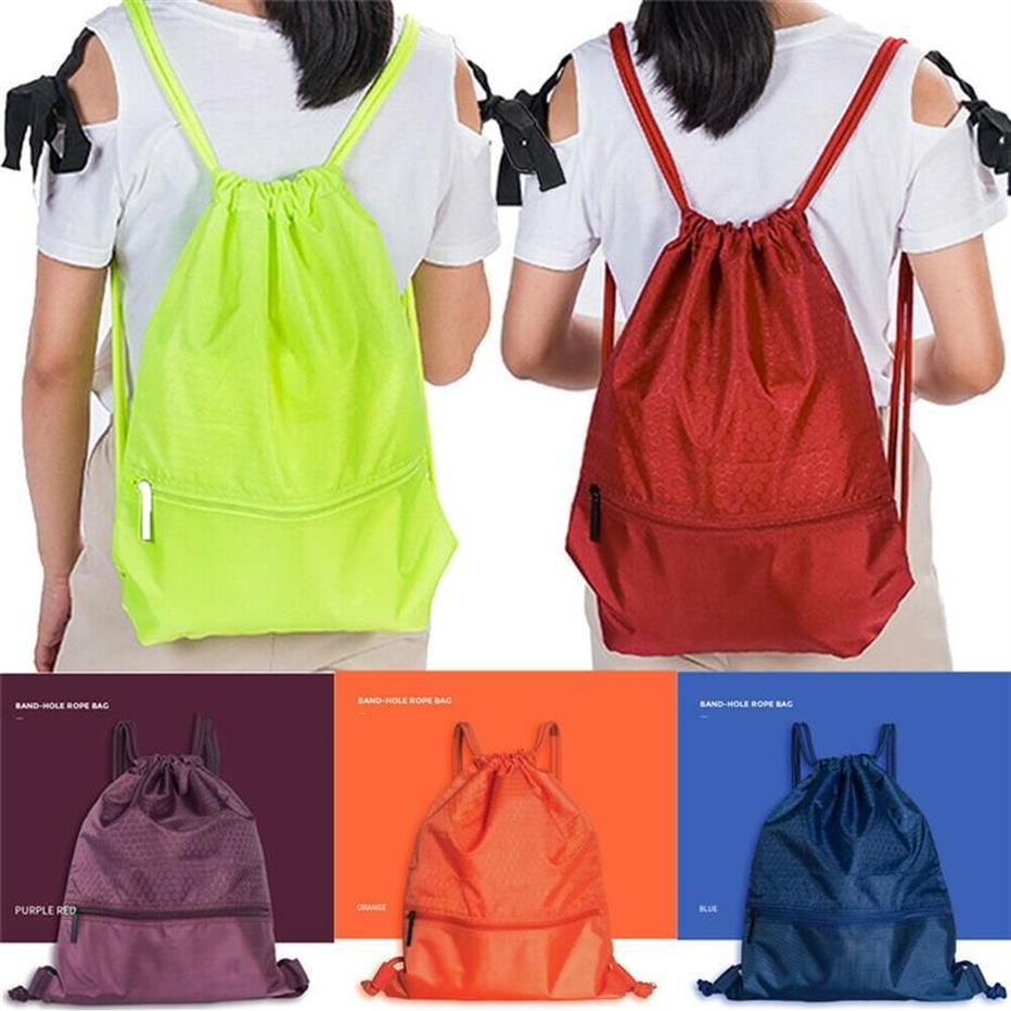 Drawstring Bags Custom Logo String Bag Promotional Sport Printed Backpack Pull Rope Female Canvas Gym SchoolGym Bag Sport Pack280f