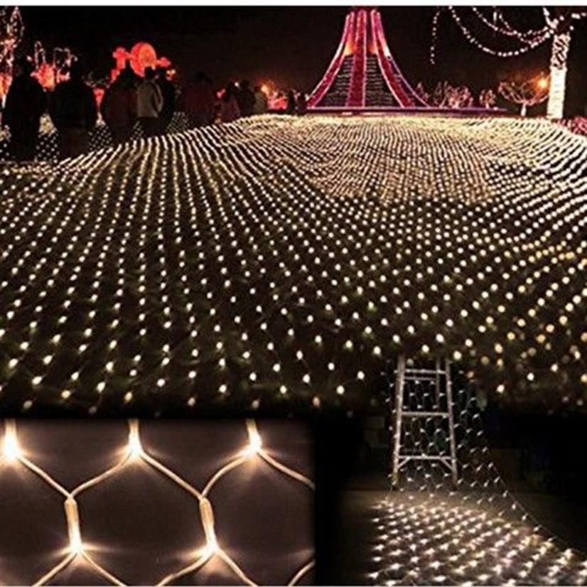 3M 2M 200 filets LED lumières maille fée guirlandes lumineuses fête de noël de mariage léger avec 8 fonctions contrôleur EU US AU UK Plug AC110V301u